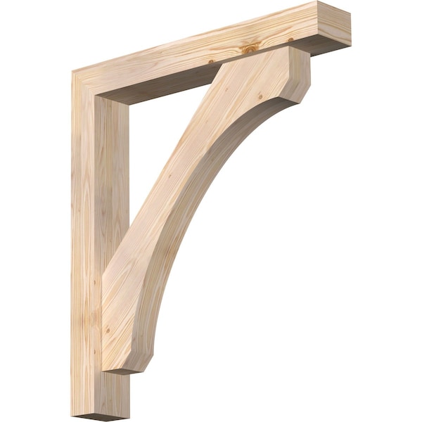 Ekena Millwork Legacy Block Smooth Bracket w/ Offset Brace, Douglas Fir, 5 1/2"W x 34"D x 38"H BKT0604X34X38LEC05SDF - main